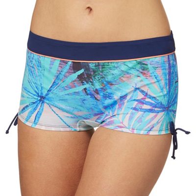 Multi-coloured palm print bikini bottoms